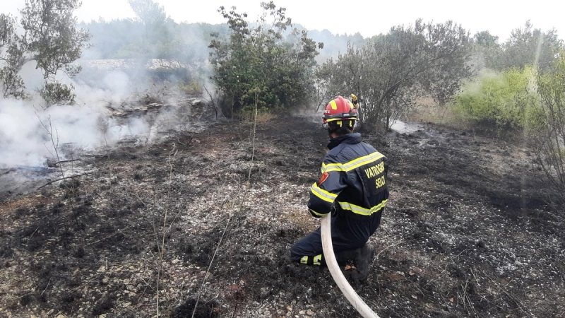 BRAČ Noćas gorjelo uz prometnicu u Selcima