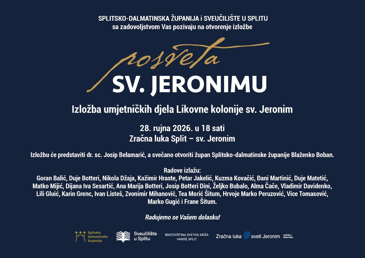 'POSVETA SV. JERONIMU' Otvara se izložba u Zračnoj ulici Split