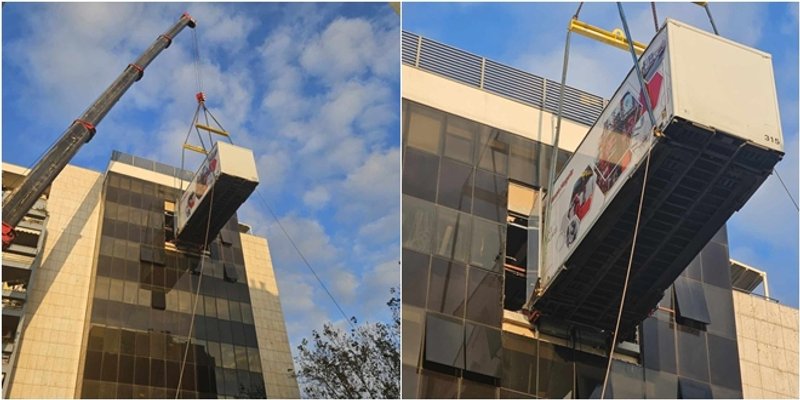 FOTO/VIDEO: TEŽAK SEDAM I POL TONA Konačno je dopremljen MRI uređaj na šesti kat poslovne zgrade u širem centru Splita