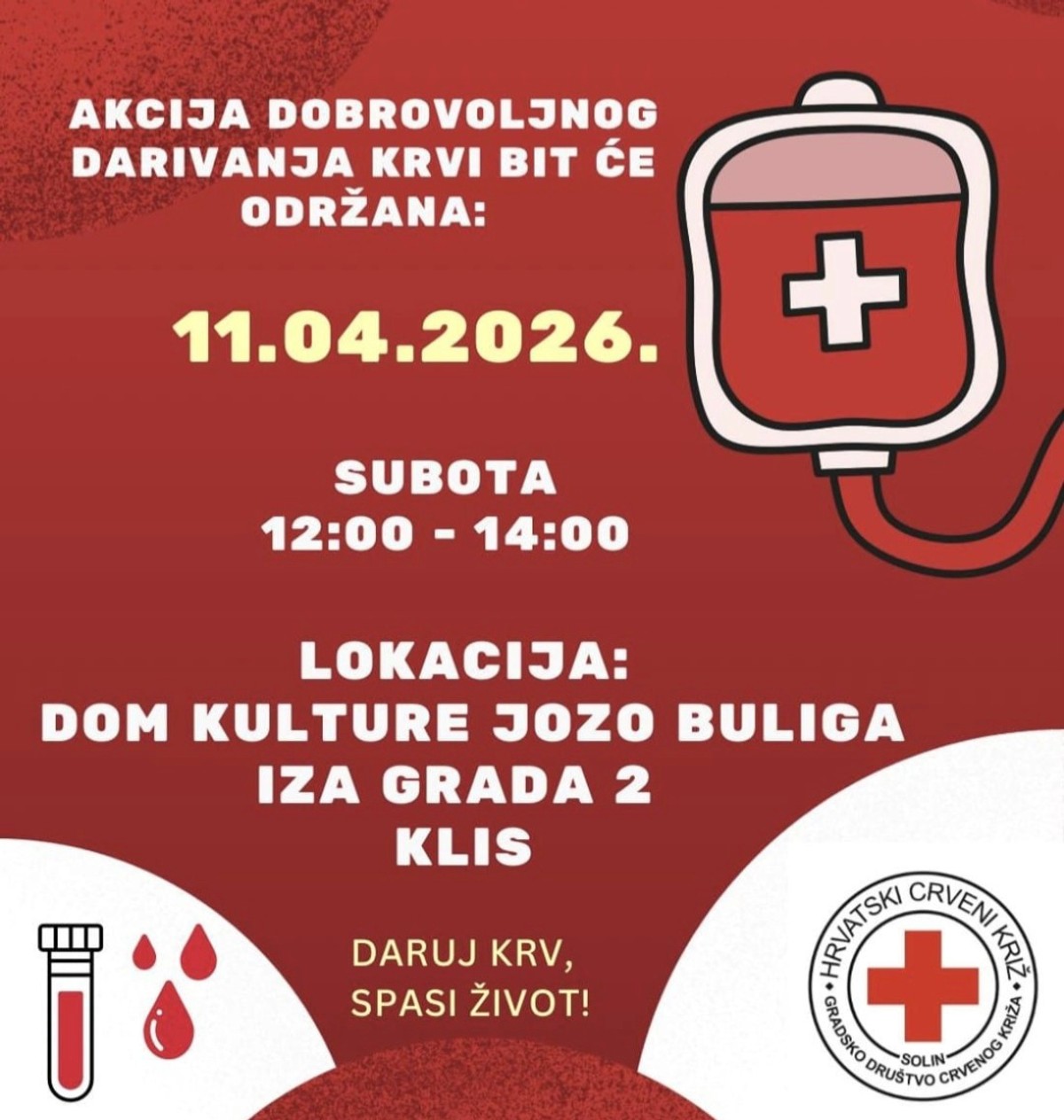 Akcija darivanja krvi u Klisu: 15 minuta koje mogu spasiti tri života