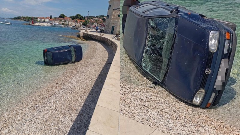 ŠOK U MALOME MISTU: Auto sletjelo usred glavne plaže!