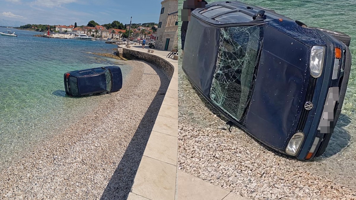 ŠOK U MALOME MISTU: Auto sletjelo usred glavne plaže!
