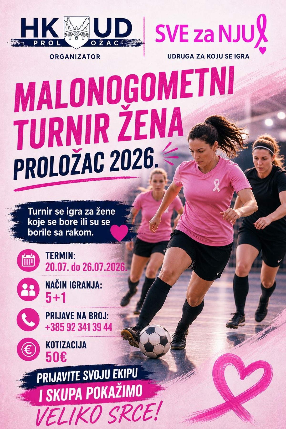 Otvorene prijave na humanitarni malonogometni turnir u Prološcu za žene oboljele od raka