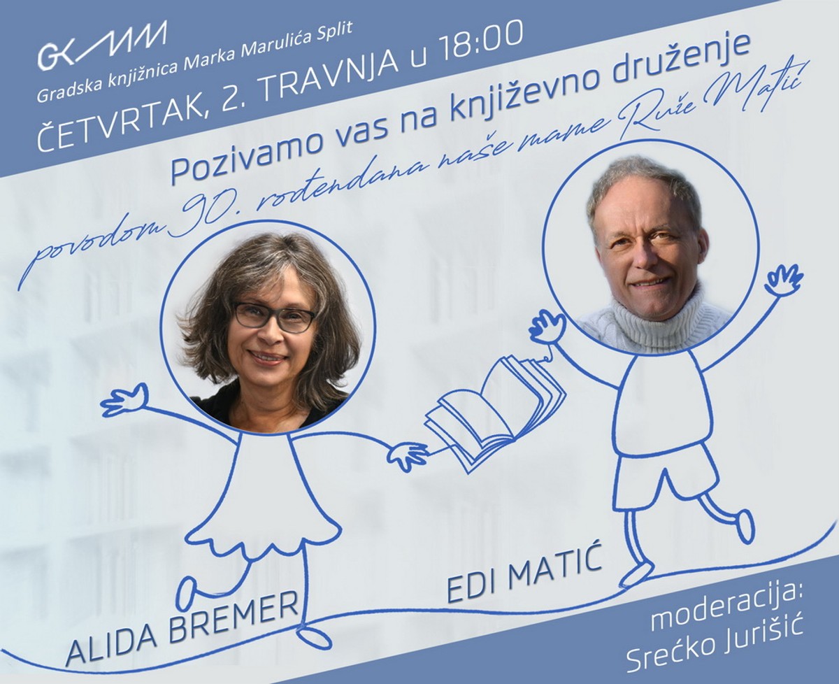 GKMM Alida Bremer i Edi Matić prvi put zajedno na književnoj večeri posvećenoj majci i zajedničkim korijenima