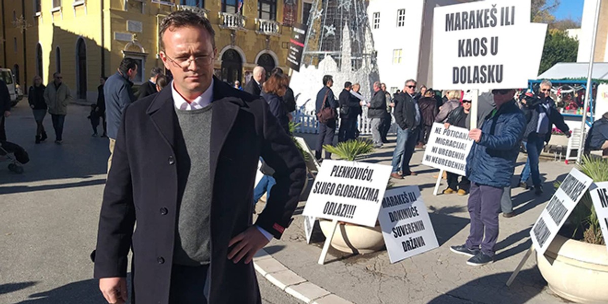 VIDEO: Hod protiv Marakeškog sporazuma okupio je oko 60 prosvjednika