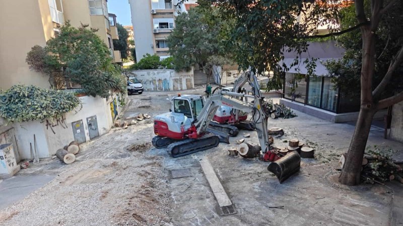 FOTO Stanovnici splitskog kvarta napravili uzbunu zbog sječe stabala, stiglo objašnjenje nadležnih 
