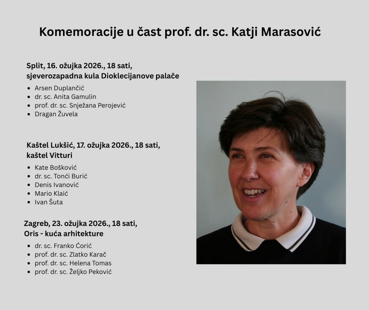 KOMEMORACIJE Od istaknute arhitektice i znanstvenice Katje Marasović oprostit će se u Splitu, Kaštelima i Zagrebu