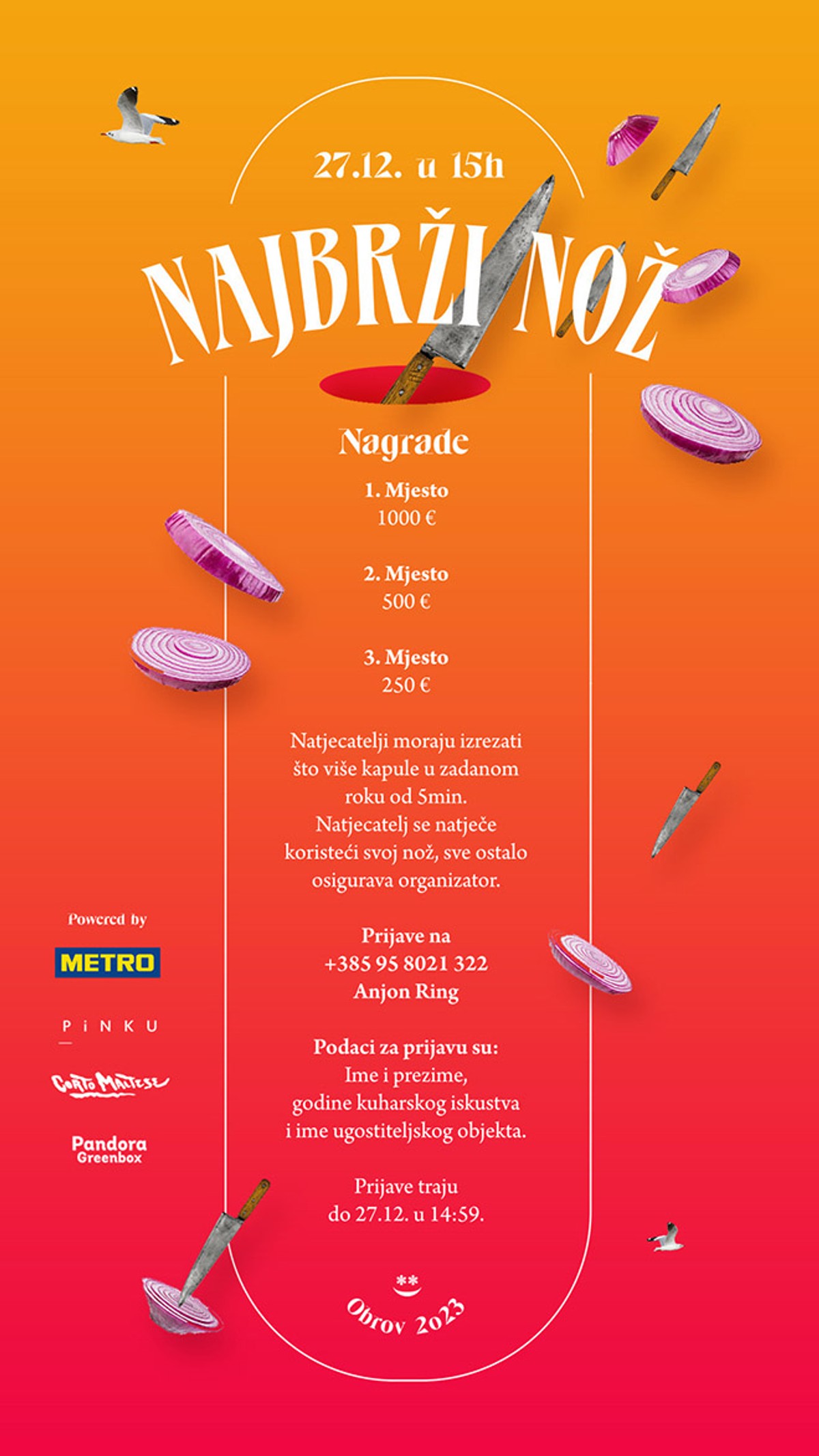 ADVENT U MOJOJ ULICI Otvorene prijave za natjecanje kuhara 'Najbrži nož'