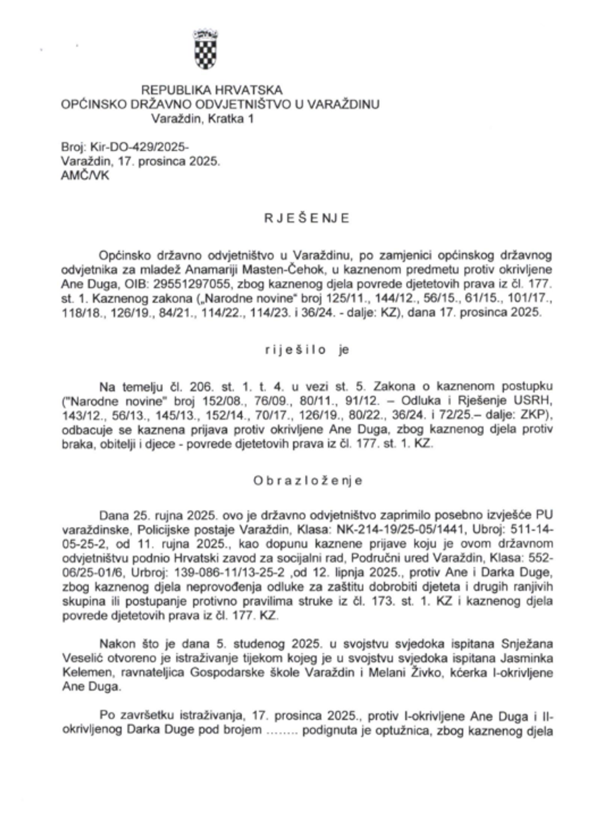 Upravni sud u Rijeci srušio odluku Ministarstva rada, mirovinskog sustav, obitelji i socijalne politike