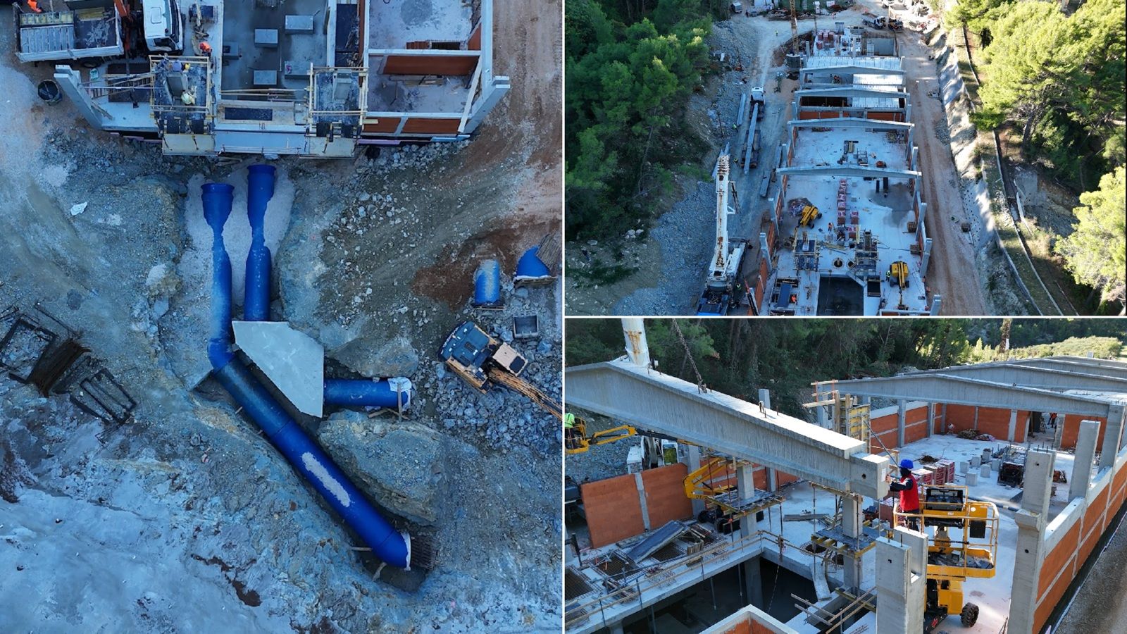 FOTO/VIDEO Grede teške 16 tona postavljaju se na krov pročistača pitke vode Jadro