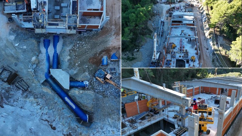 FOTO/VIDEO Grede teške 16 tona postavljaju se na krov pročistača pitke vode Jadro