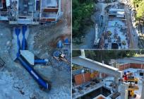 FOTO/VIDEO Grede teške 16 tona postavljaju se na krov pročistača pitke vode Jadro