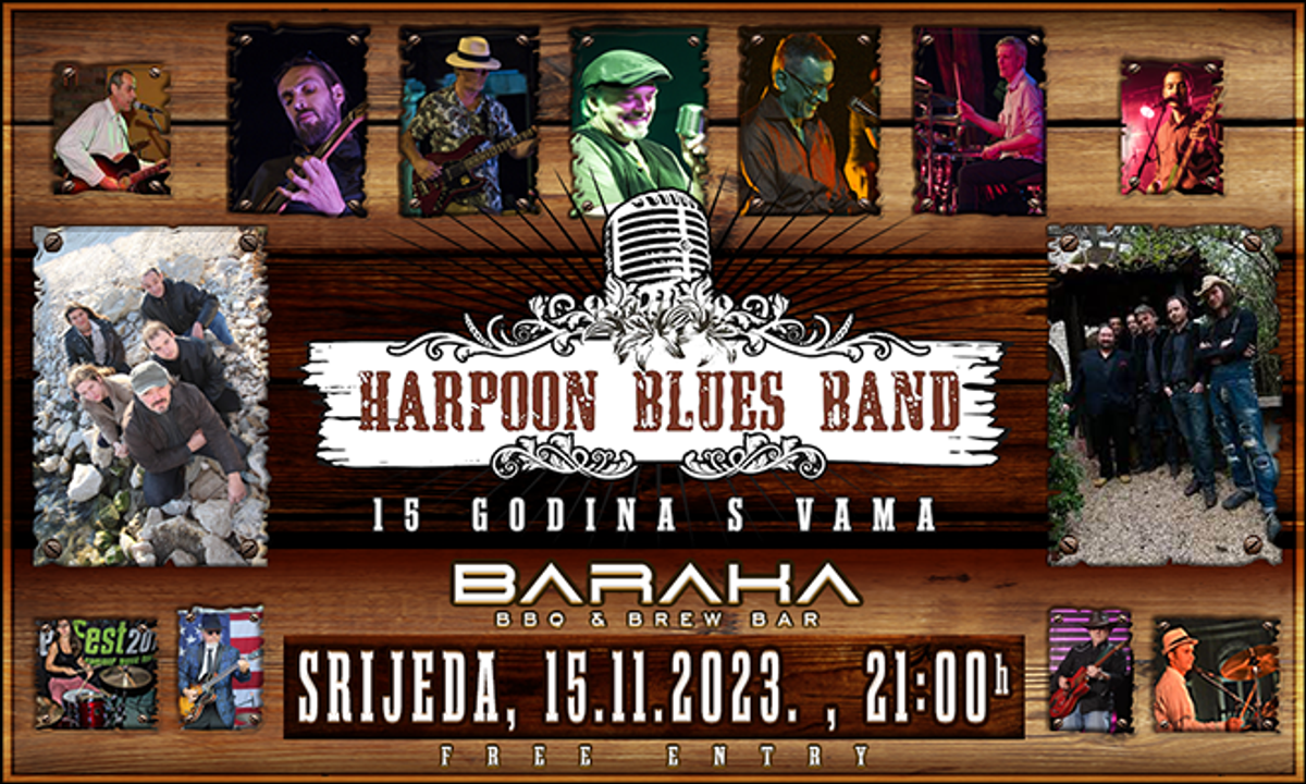 BBQ Brew Bar Baraka poziva: 'Proslavite 15 godina Harpoon Blues Banda'