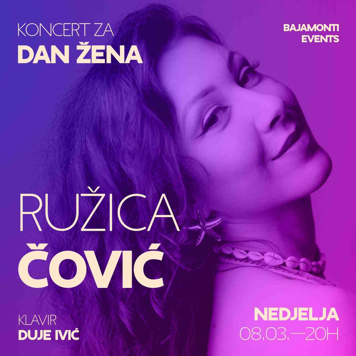 Bajamonti za Dan žena donosi koncert Ružice Čović - neka se ženski 'the voice' daleko čuje!