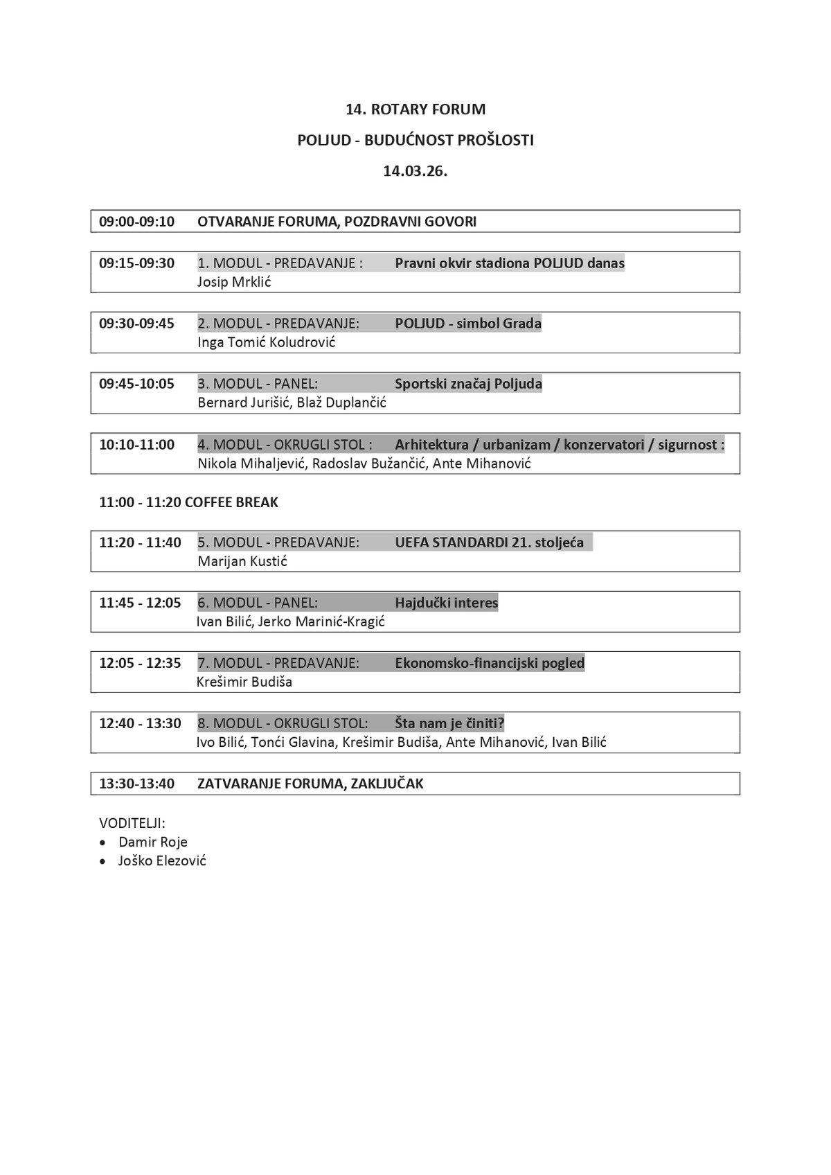 O budućnosti Poljuda sutra govore Bilić, Kustić, Glavina, Šuta i mnogi drugi