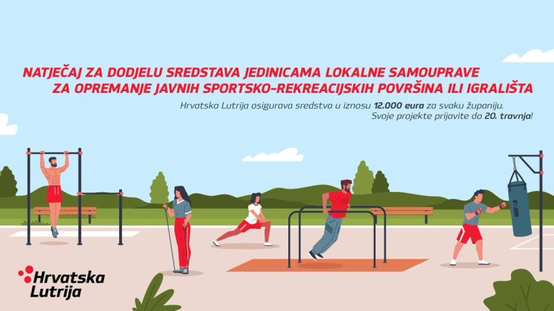 Hrvatska Lutrija ulaže 252.000 eura u javne sportske površine ili igrališta