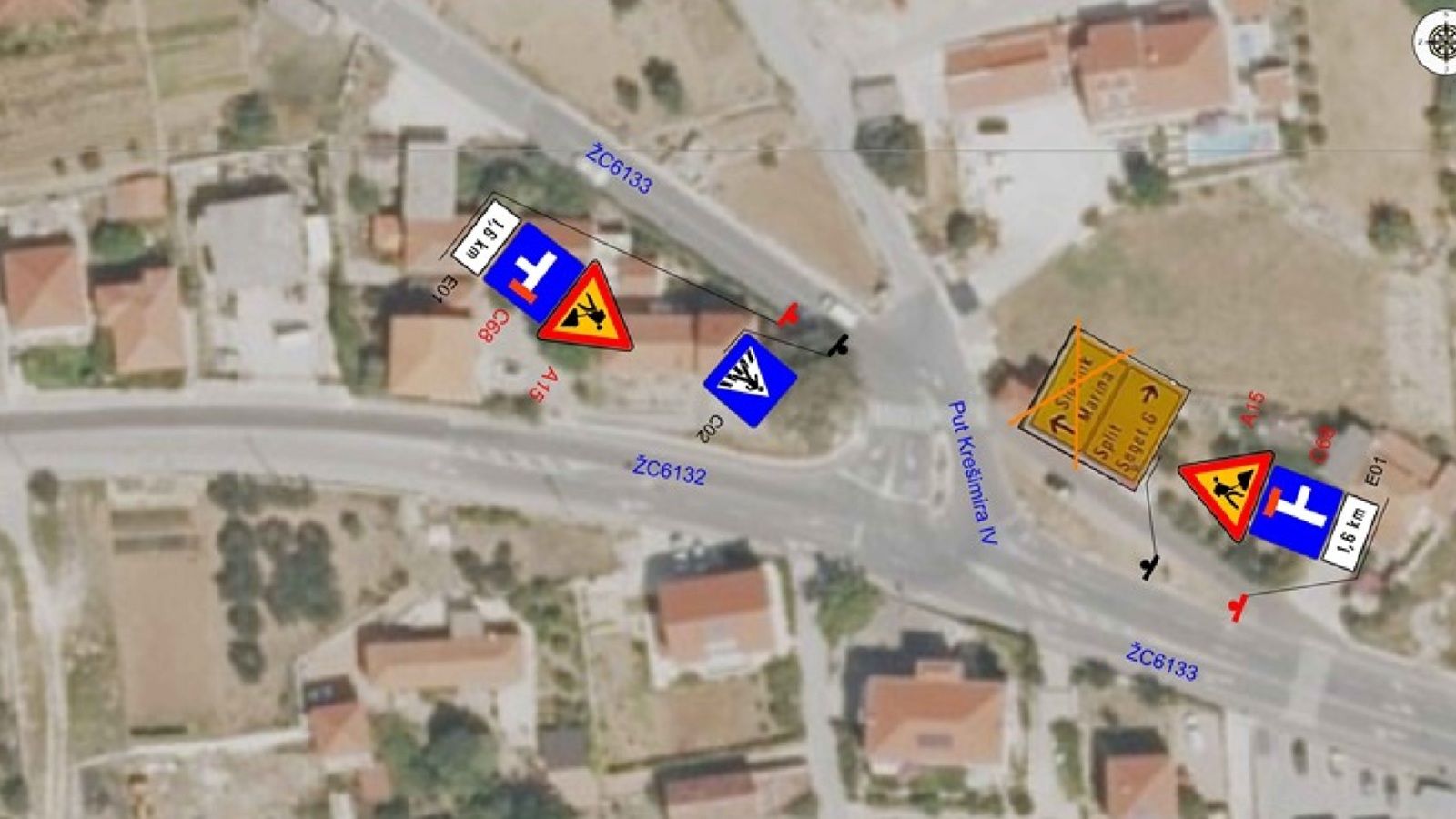 Za sav promet zatvoren dio županijske ceste Seget Vranjica - Seget Donji