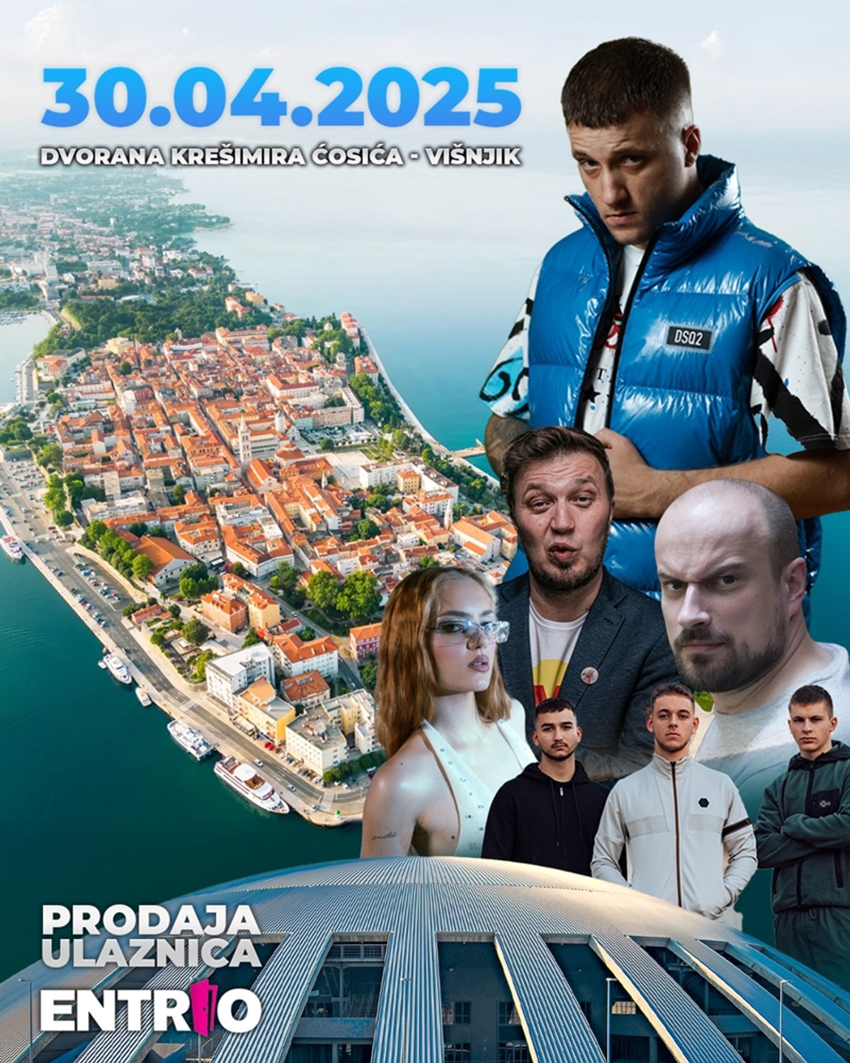 Zadar sprema glazbeni događaj sezone: Grše, Miach, Edo Maajka, Vojko V i Ragazzi u Višnjiku 30. travnja