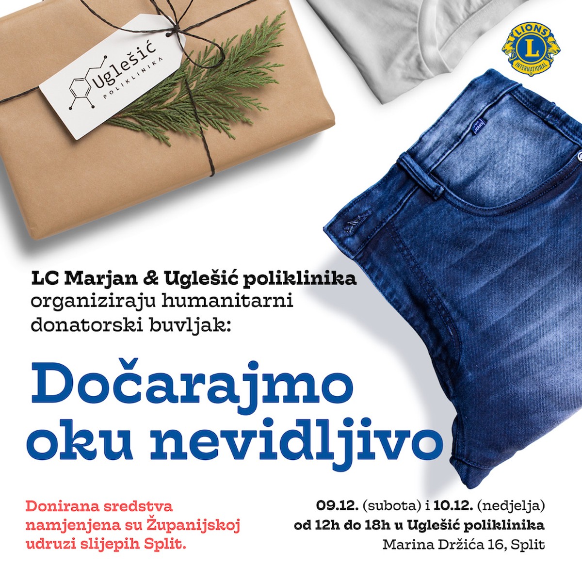 DOČARAJMO OKU NEVIDLJIVO Humanitarni buvljak LC Marjan i Poliklinike Uglešić 