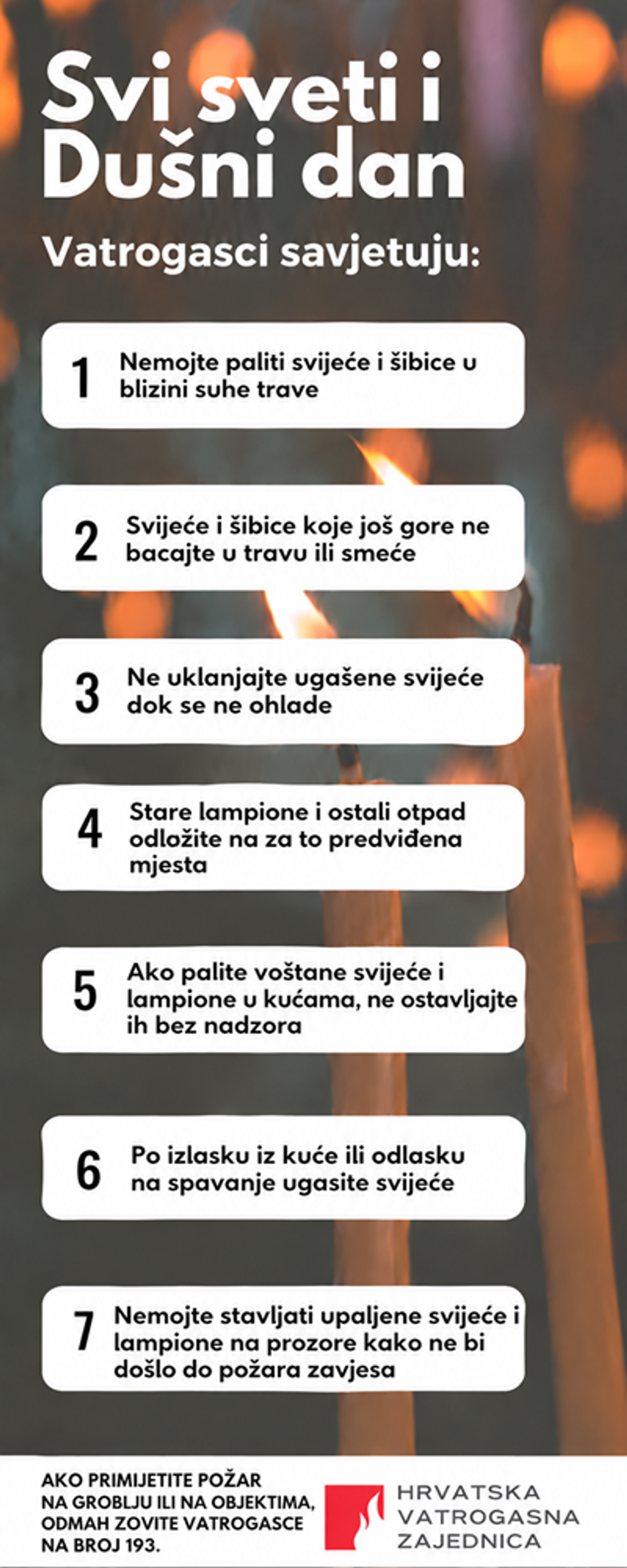 Vatrogasci pozivaju na oprez za blagdan Svih svetih i Dušni dan