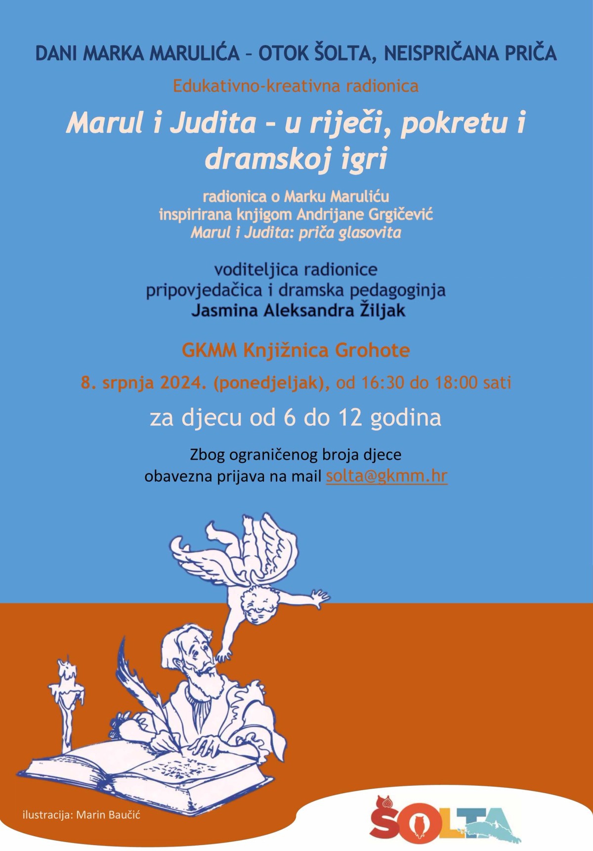 Niz događanja u sklopu šoltanske manifestacije 'Dani Marka Marulića - otok Šolta, neispričana priča'