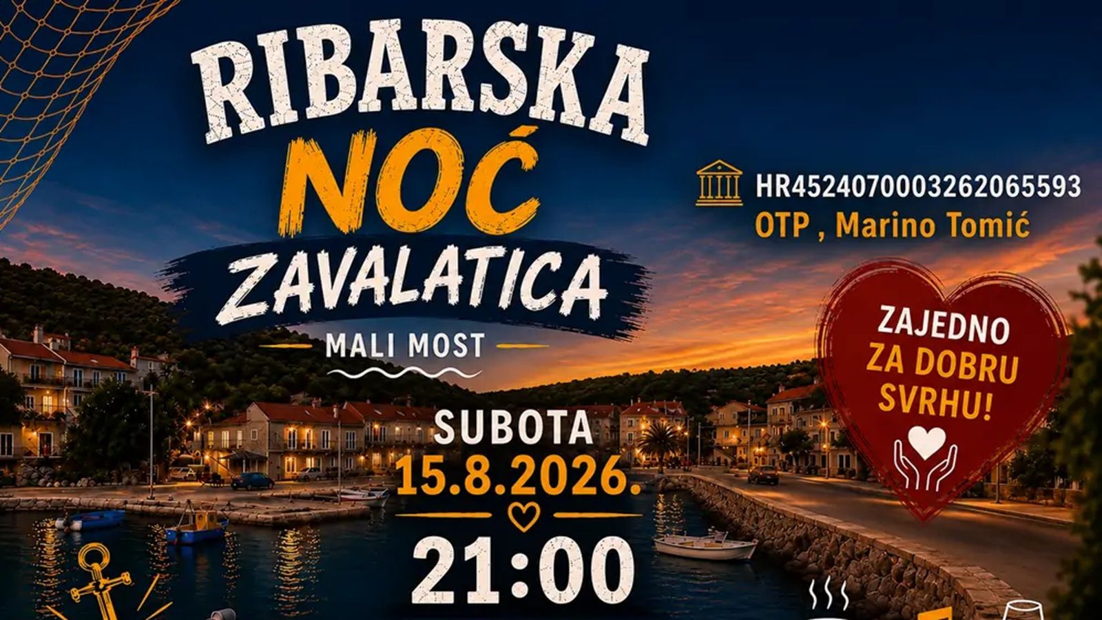 Pridružite se humanitarnoj Ribarskoj noći za branitelja Marina Tomića iz Čare