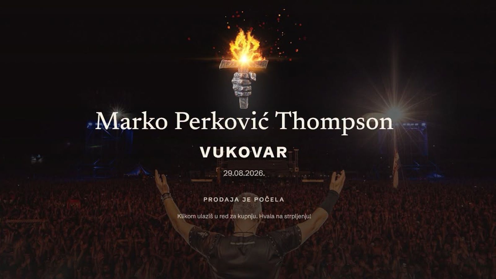 Nezapamćeno zanimanje za Thompsonov koncert u Vukovaru: U par sati prodano 80.000 ulaznica