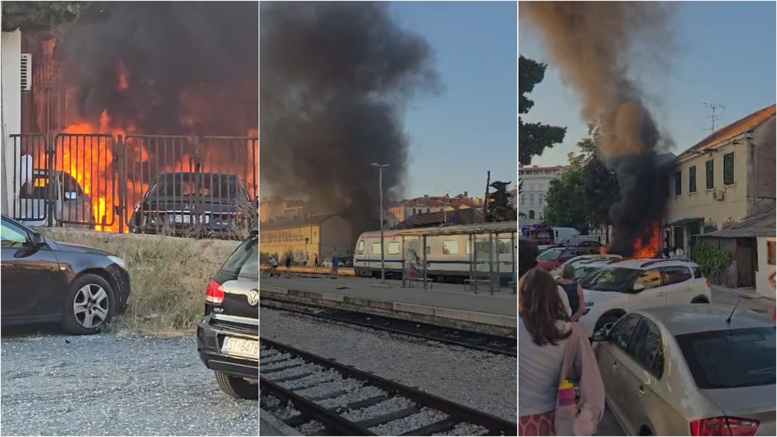 VIDEO Izbio požar iza glavnog splitskog kolodvora