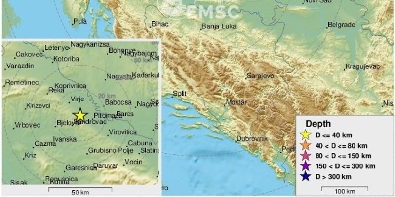 Potres u okolici Bjelovara