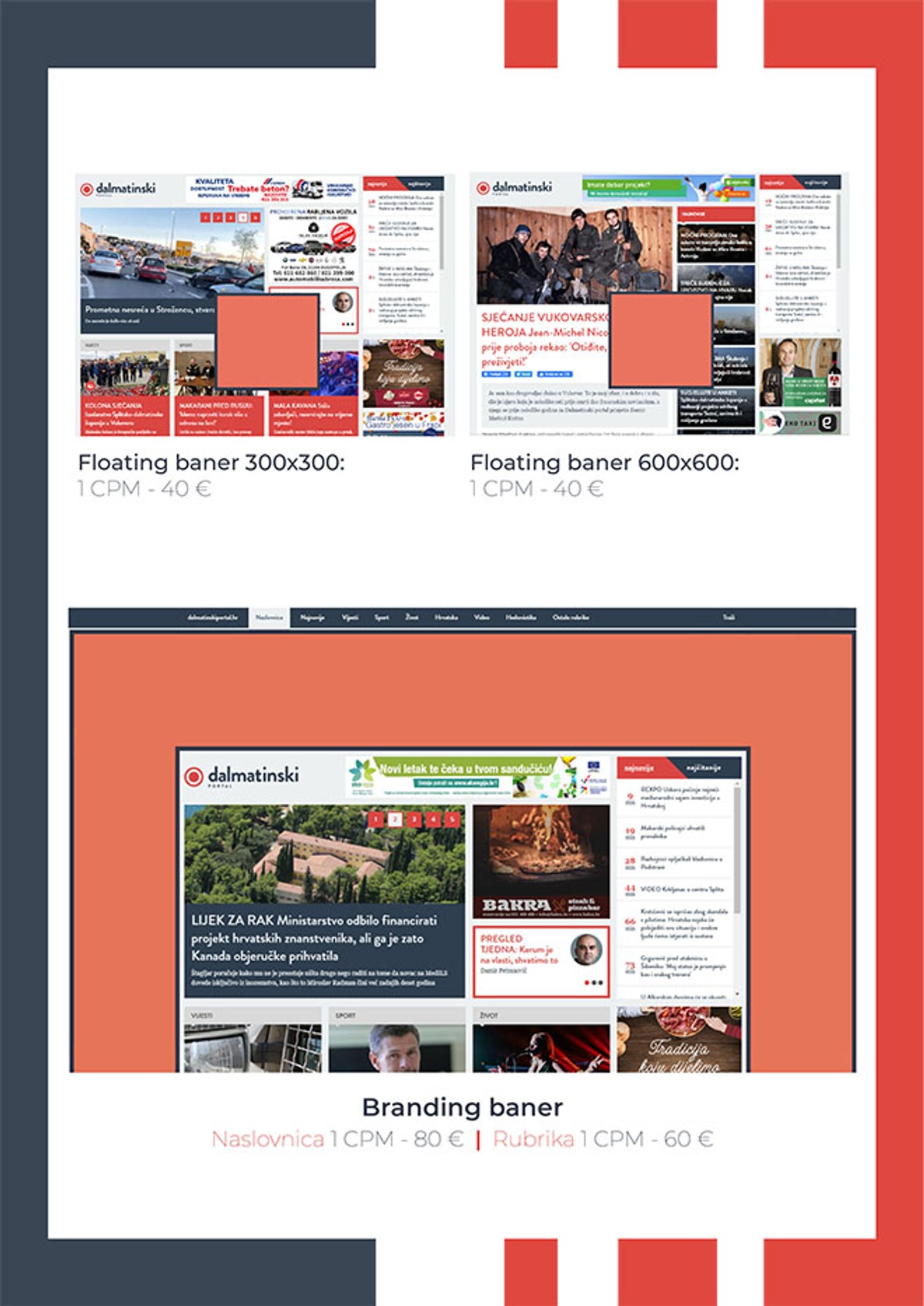 Cjenik Dalmatinskog portala