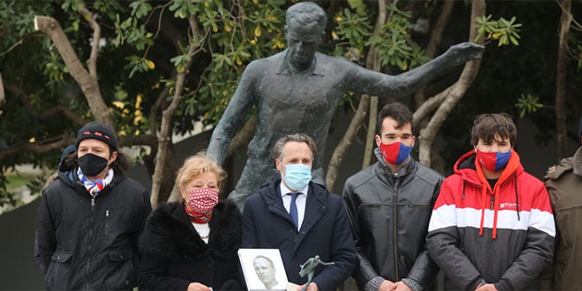 Otvaranje spomenika: 'Nekako je i simbolično da Frane Matošić i njegov kum Bernard Vukas čuvaju Hajduk'