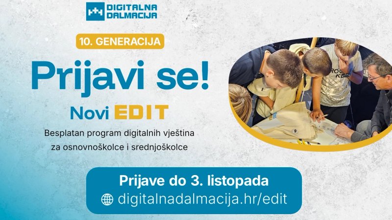 Prijavi se na novi EDIT Digitalne Dalmacije do 3. listopada: Što donosi jubilarna 10. generacija?