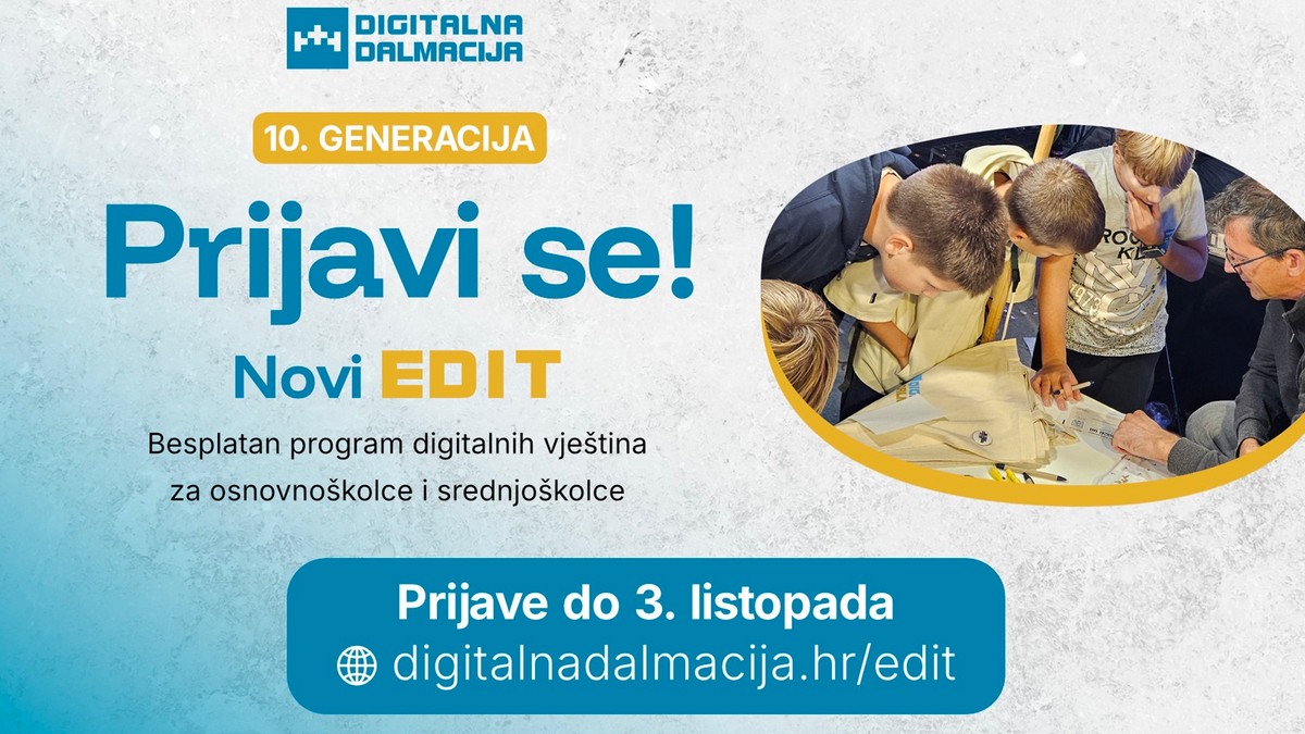 Prijavi se na novi EDIT Digitalne Dalmacije do 3. listopada: Što donosi jubilarna 10. generacija?