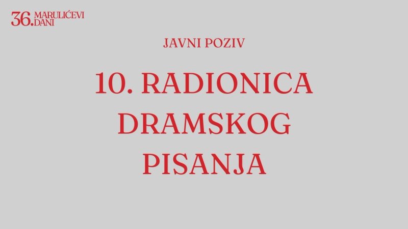 Nova radionica dramskog pisanja pod vodstvom Tomislava Zajeca