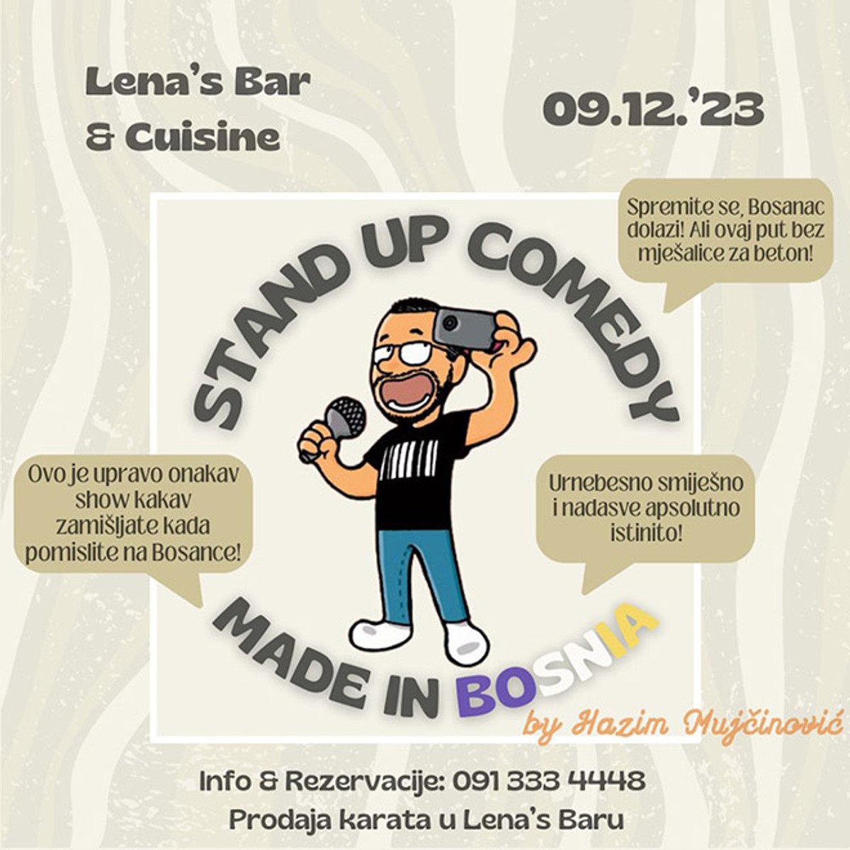 LENA'S BAR Stand up show 'Made in Bosnia' u subotu