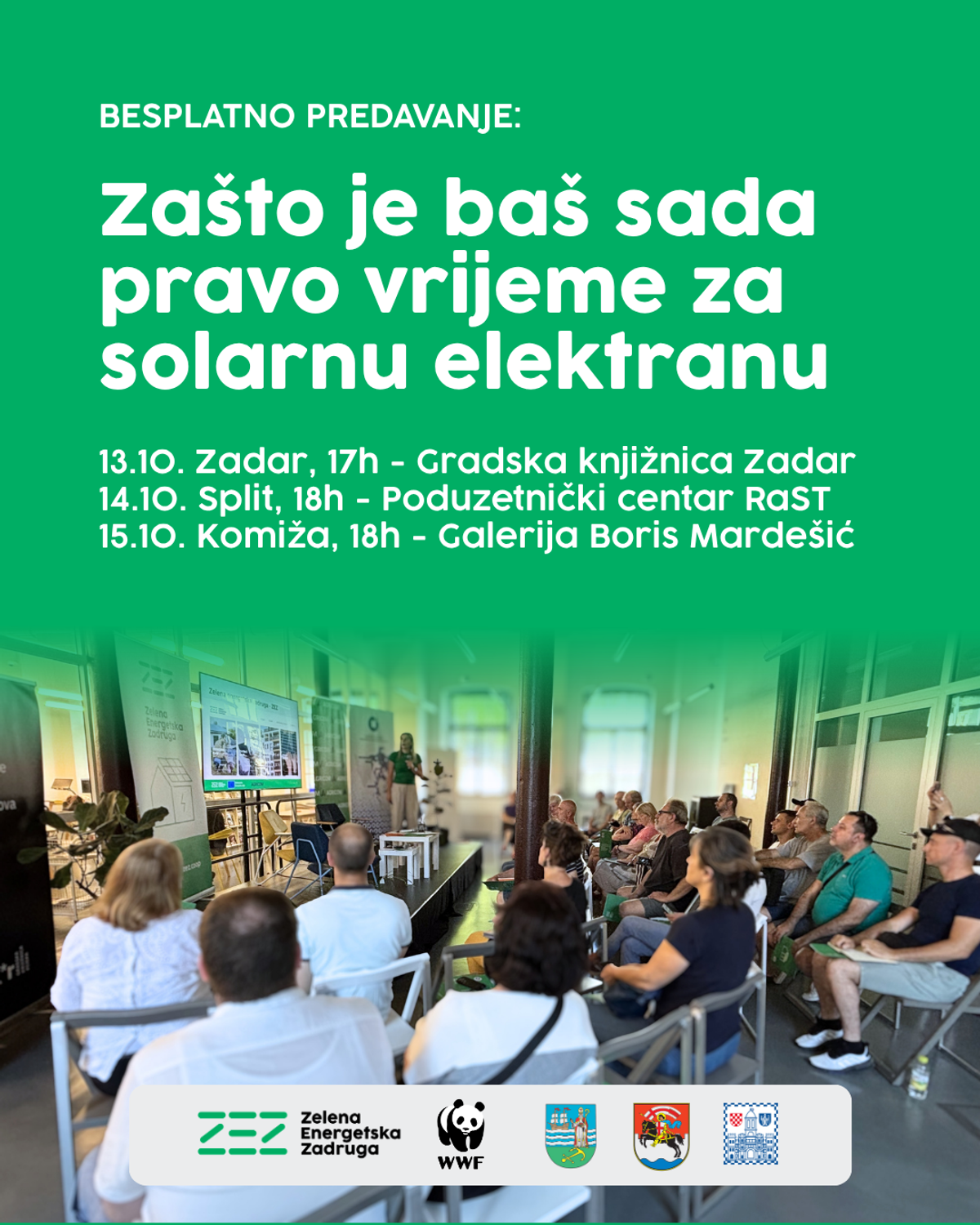 ZEZ i WWF Adria u Dalmaciji organiziraju ciklus besplatnih predavanja o solarnim elektranama