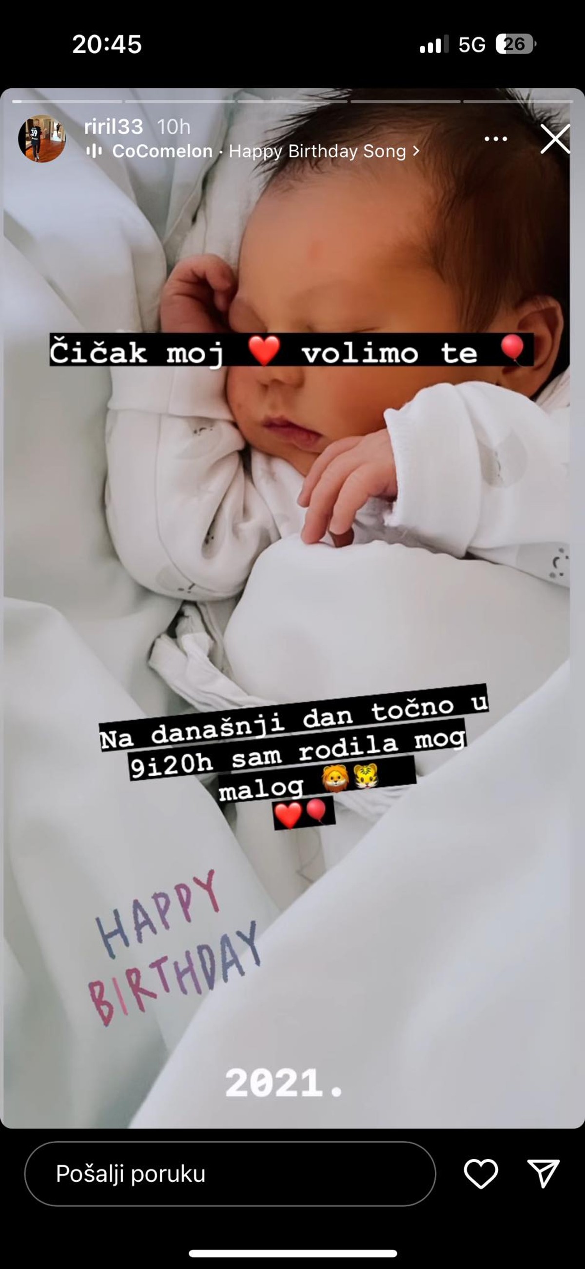 POSEBNA ČESTITKA Iris Livaja: Čičak moj, volimo te