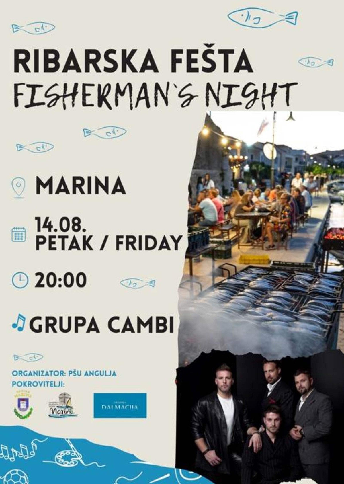 Ribarska fešta u Marini uz Grupu Cambi i mirise gradela