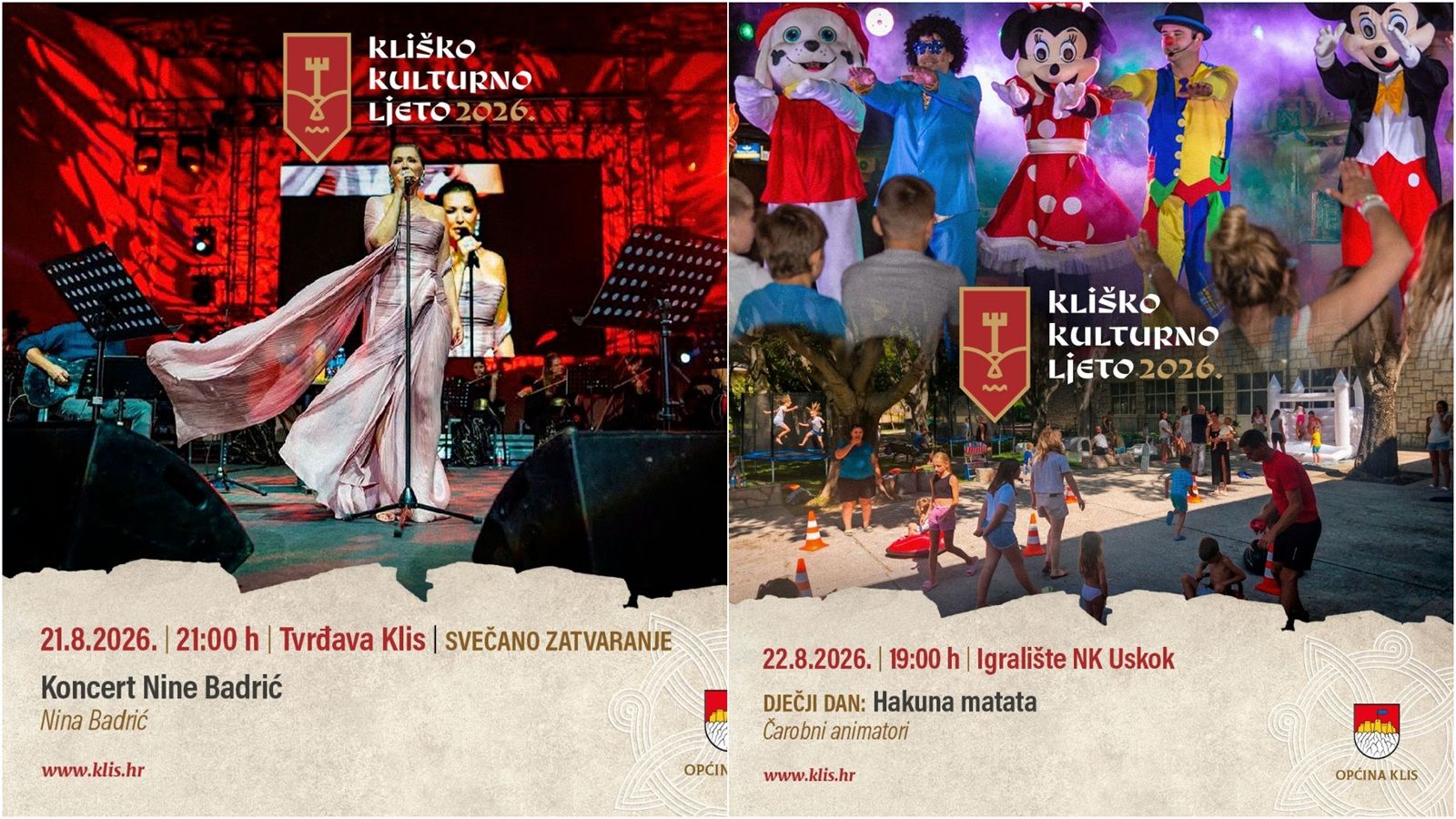 Vikend zatvaranja Kliškog kulturnog ljeta uz koncert Nine Badrić i Dječji dan