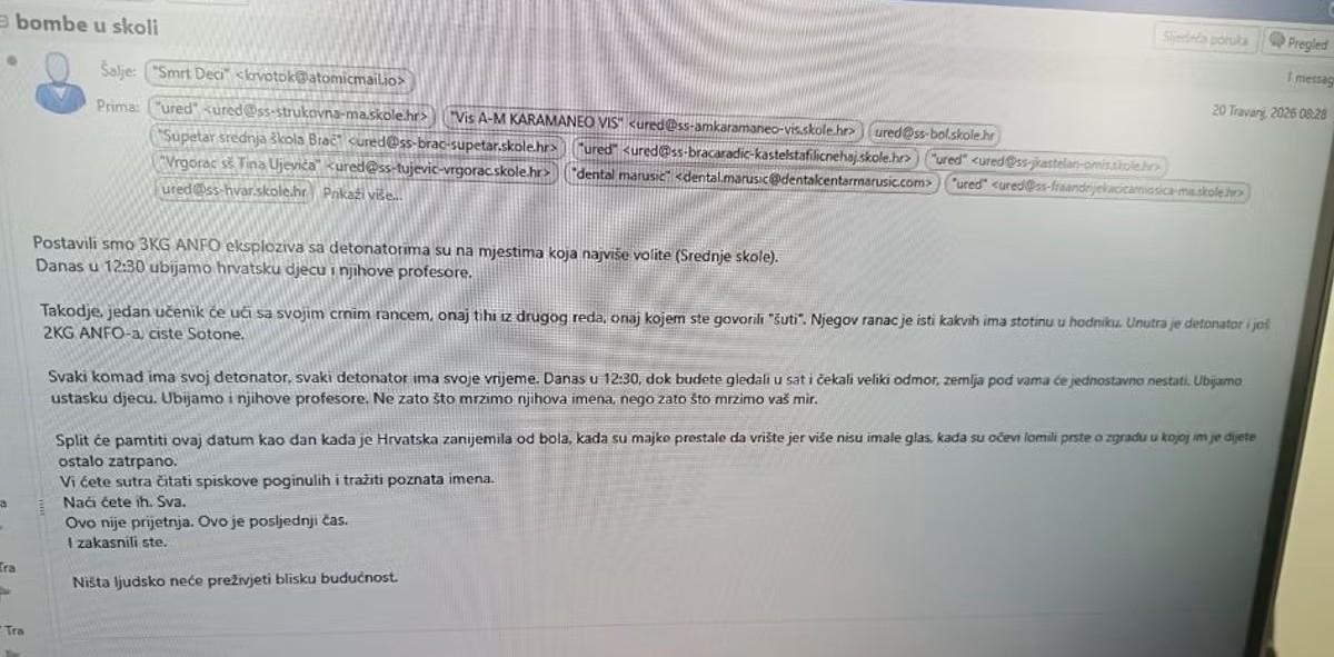 Poruka koja ledi krv u žilama: 'Ubijamo ustašku djecu i njihove profesore, ne zato što mrzimo njihova imena, već vaš mir'