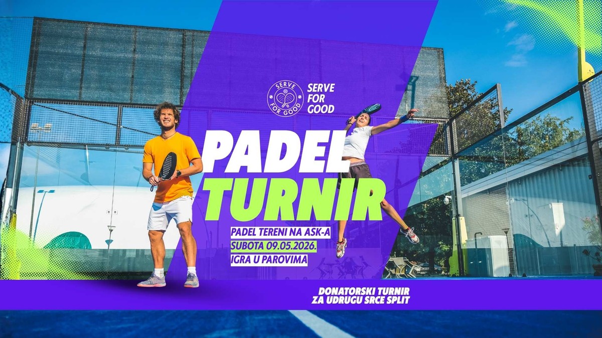 Split se ujedinjuje na donatorskom turniru u padelu, prikupljaju se sredstva za kupnju kombija udruzi Srce