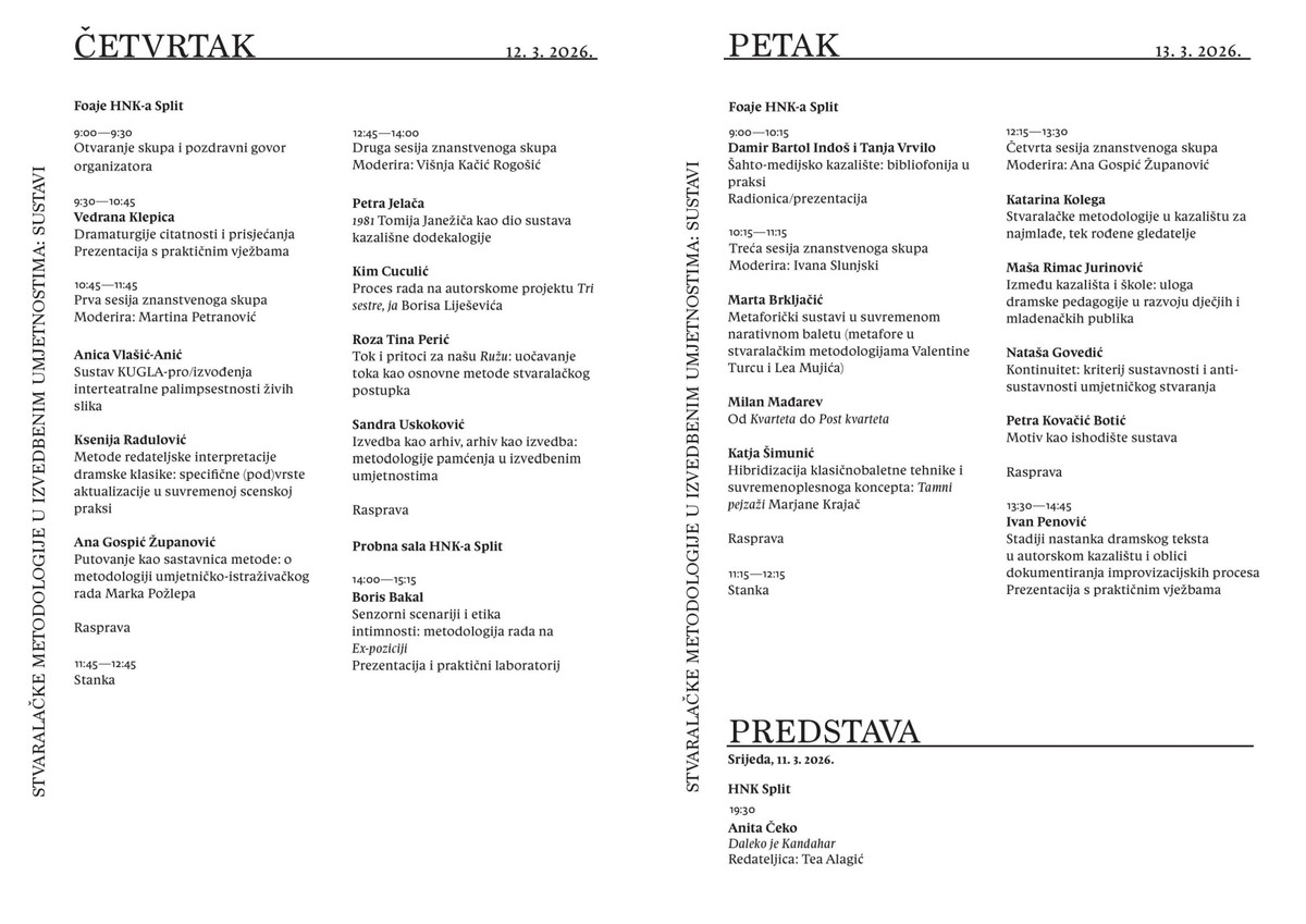 Hrvatsko društvo kazališnih kritičara i teatrologa organizira znanstveni skup u HNK Split