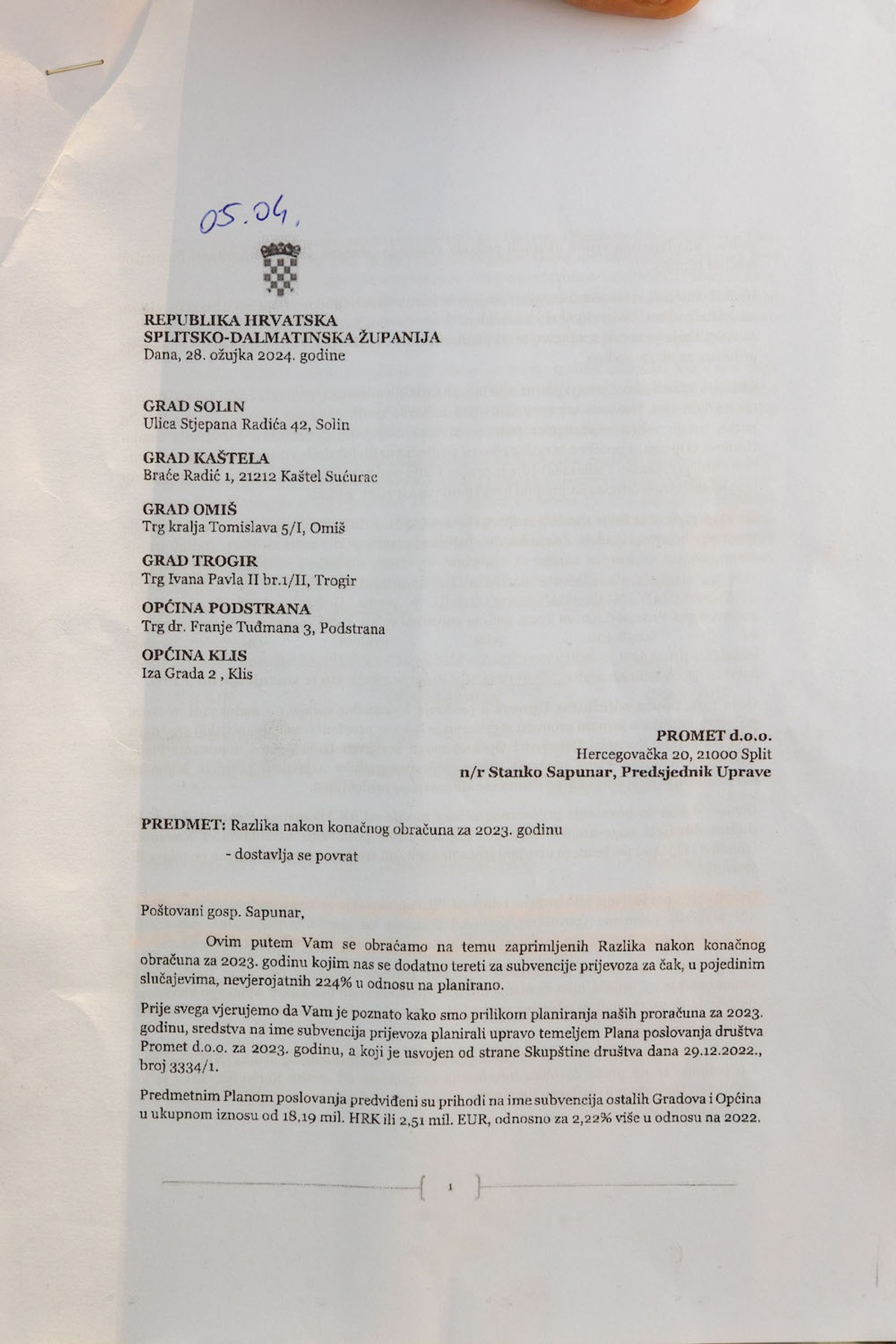 Gradonačelnici i načelnici ispred Prometa | foto: Bogdan Klarić