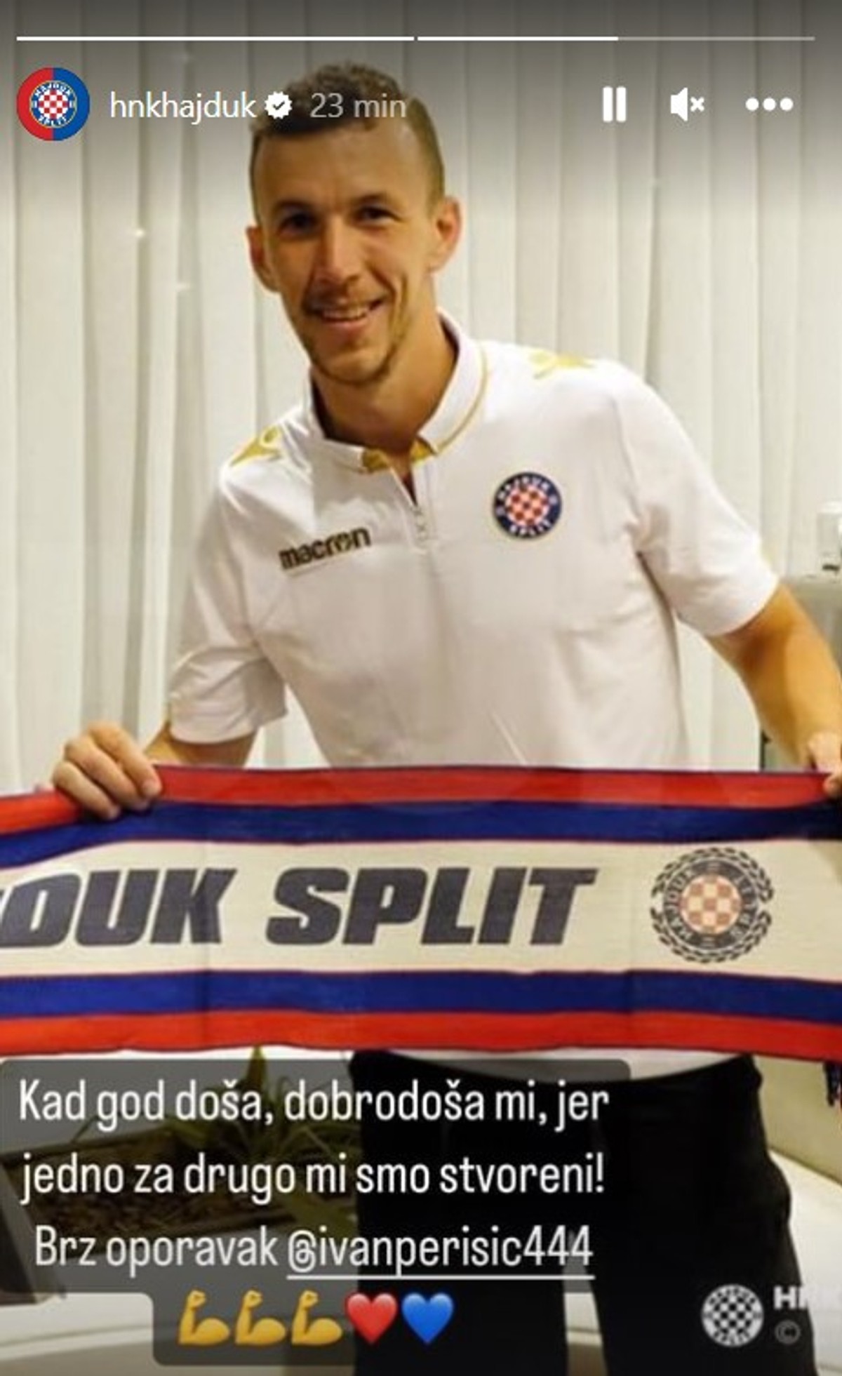 HAJDUKOVA PORUKA PERIŠIĆU 'Kad god doša, dobro doša mi...'