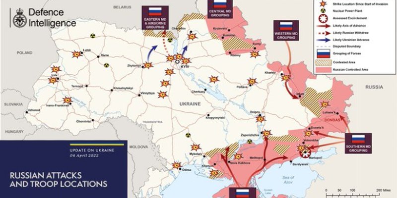 RUSKI NAPADI Nova britanska karta pokazuje veliku promjenu