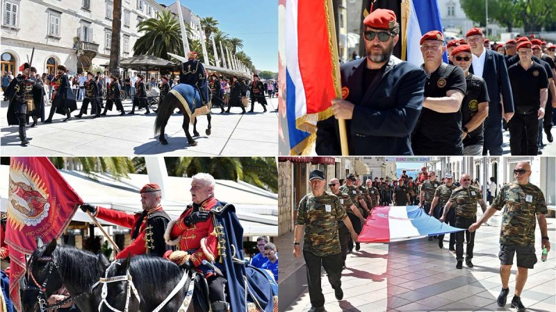 FOTO/VIDEO Početak proslave 35. godišnjice osnivanja 4. brigade: Murali palim ragbijašima braniteljima i povorka s konjima od Starog placa