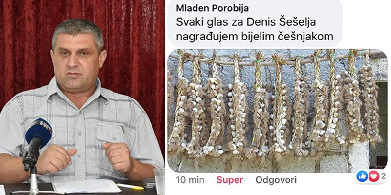 Branitelj s bijelim češnjakom nagrađuje one koji će glas dati Denisu Šešelju, a podržao ga je i bivši nogometni reprezentativac