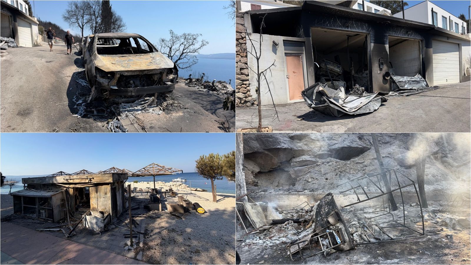 FOTO/VIDEO Muk nakon vatrene stihije: Spaljena zemlja, groblje automobila i bolna omiška tišina