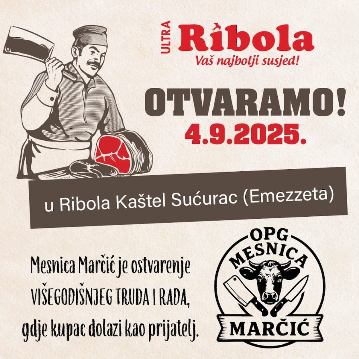OTVORENJE Mesnice Marčić u hipermarketu Ribola Kaštel Sućurac