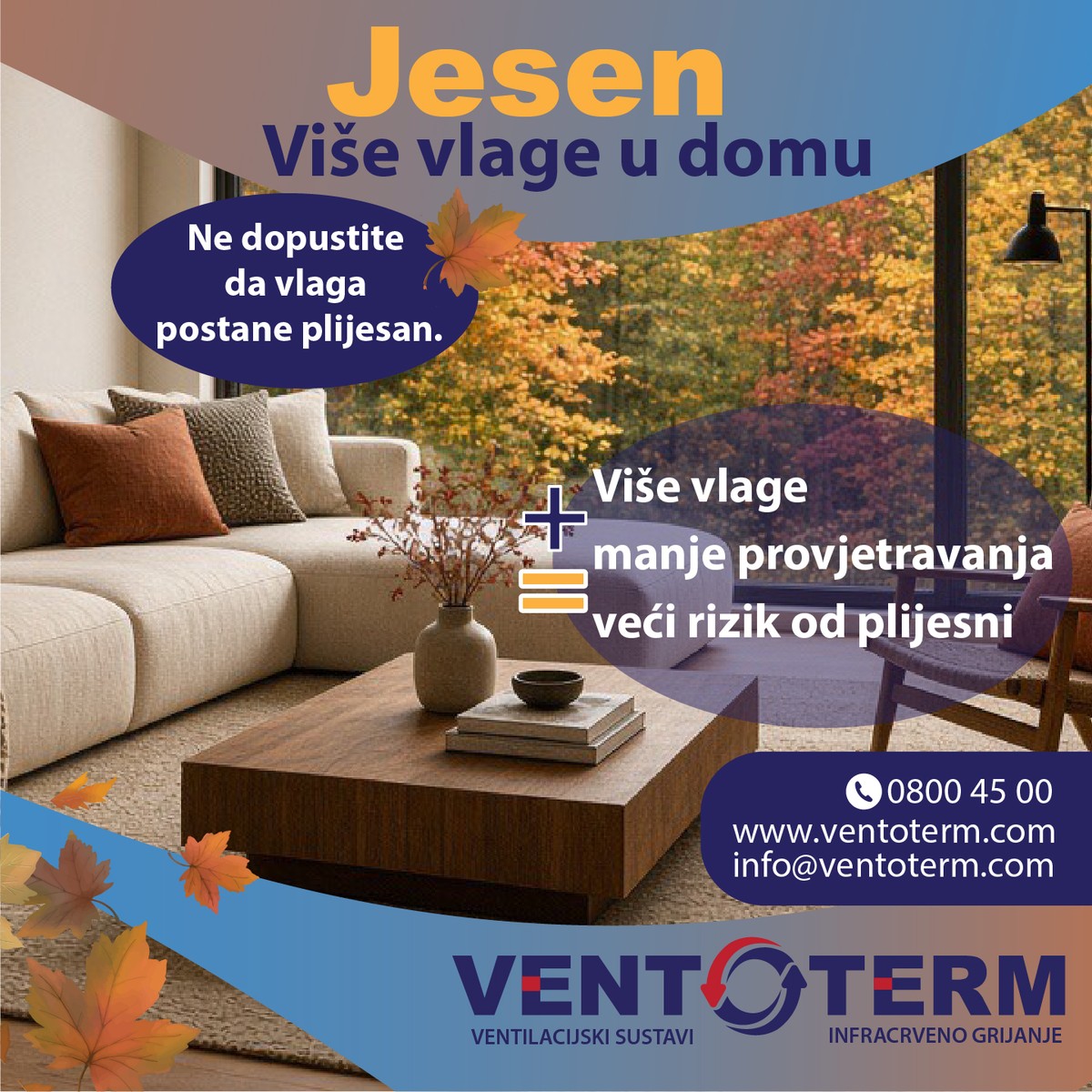Dolaskom jeseni raste i problem vlage u domu – kvalitetna ventilacija postaje važnija